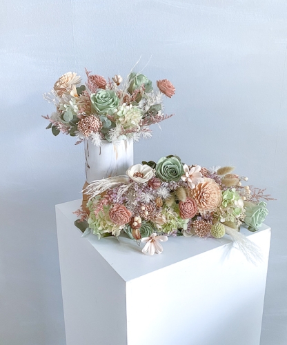 Preserved and Dried Flowers Bouquet and Table Centerpiece>